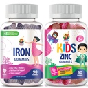 SunNY SAM Zinc Gummies lastele ja Raudkummies täiskasvanutele, Raud Vitamiinid C-vitamiiniga