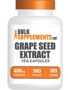 BulkSupplements.comgrape Seed Extract Kapslid - Viinamarjaseemnelisandi, Antioksüdant täiendus - Vegan, 2 kapslit serveerimise kohta, 360 loend (pakend 1)