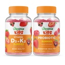 Elujõuline D3-vitamiin + K2-vitamiin Lapsed + Probiootilised 2 miljardit CFU Lapsed, Gummies Bundle - suurepärane maitse, vitamiinilisand, Gluteenivaba, GMO-vaba, närimiskumm