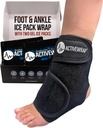 ActiveWrap Foot & Ankle Ice Pack Wrap kontsade, kaare ja hüppeliigese ebamugavuse, turse, valulikkuse ja vigastuste taastamise jaoks - korduvkasutatav kuum ja külm mähis koos reguleeritavate tihendamisribadega