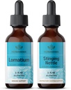 HERBAMAMA Taimsete vedelike tilgad Kit - Lomatium Juurte ekstraktsiooni ja nõelumise nõel Tinktuur 2 fl oz - Vegan, GMO-vaba, suhkur ja alkoholivaba - 2 Pack
