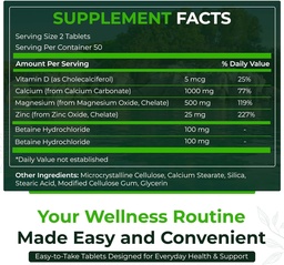 Natural Nutra 500 Count, Kaltsium Magneesium Tsink Lisa D3-vitamiini Luude Tugevus, Aitab Parandada Seedimist, Tervis Gluteenivaba ja Suhkruvaba, Essential Mineral Complex