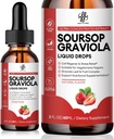 iMATCHME Soursop Graviola Vedel tilk, Soursop Bitters Vedelik, Natural Soursop lehed ja puuviljakompleks üldiseks heaoluks, suhkur / kofeiin / gluteenivaba, maasikamaitse, 2 Fl Oz