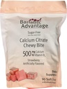 Bariatric Advantage Calcium Citrate Chewy Bites, Suhkruvaba maasikas (90 arvu) 500mg