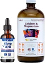 LIKVIIDHEALTH Maga hästi melatoniini tilgad ja kaltsium ja magneesiumvedelik Liquid Liquid Supplement Bundle - looduslik taimsete uneabi, soodustab lõdvestumist, luu, kudesid ja ühist tuge - USA Made, Vegan, Non-GMO