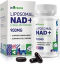 900 mg Liposomal NAD+ Täiendus koos Trans Resveratrol 300 mg, Asendab NMN, Superior Imendumine, True NAD Plus täiendada DNA parandamine ja Boost NAD +, Vananemine Kaitse, Energia, Pikkus, 60 Softgels