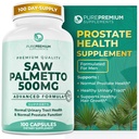 PurePremium Saw Palmetto 500 mg meestele / naistele - maksimaalne tugevus Saw Palmetto ekstrakt | Pulberkapslite täiendus - normaalse kuseteede toetamine, eesnäärme tervis / käed - 3 kuud pakkumine - 100 Tabletid