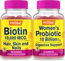 Well yeah kõrge potentsiga biotiin + probiootikumid Naised 10B CFU, Gummies Bundle - suurepärane maitse, vitamiinilisand, Gluteenivaba, GMO-vaba, närimiskumm