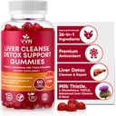 VVNaturals Sugar-Free 26-in- 1 Maks Puhasta Detox & Remont Rasvmaksa vormel Gummies; 3000mg Glutatiooni, Silimariini Piimaohakas, Koliin, TUDCA | Maks Detox Gummies - 60 Vegan Ct