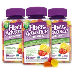 Fiber Advance Gummies | 100% taimepõhine kiudainelisand seedetrakti tervisele | Siguri juurinuliin Prebiootikumid täiskasvanutele | Gluteenivaba, taimetoitlane ja mitte-GMO (3. pakk)