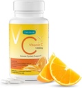 1000mg C-vitamiini, immuunsüsteemi tugi, 120 närimistabletti, 60-päevane pakkumine, gluteenivaba, oranž maitse