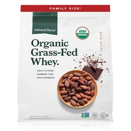 Natural Force Whey Protein Pulber - šokolaad, 5 naela - Grass Fed Organic, Pure, Keto & Paleo Friendly, Low Carb, Kosher, Non GMO - pere suurus A2 valk