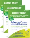 Boiron AllergyCalm tabletid 180 loendada, leevendust allergia ja heinapalavik Sümptomid aevastamine, Runny nina ja sügelevad silmad või kõri, Allergia Calm Tabs (varem RhinAllergy) (pakk 3 60ct Boxes)