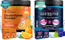 PÕHITOITMED Multivitamiinide elektrolüüdid Pulbripakend - Tangy Orange & Sweet Blue Vaarika - Ei Suhkrut, Ei Kaloreid - Hüdratsioon, Kestvus ja Energialisa - 90 Servings Iga - Valmistatud USA-s