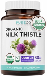 USDA orgaaniline piimaohakakapslid - 80% silymariini lisand maksa toetamiseks - super kontsentreeritud 300mg 30: 1 piimaohaka ekstrakt, mis vastab 9000mg - piimaohaka maks Detox 60 päeva pakkumine