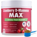 Cranberry D Mannose MAX - Koer kuseteede (UT) Tervis, põis ja neerude tugi täiendus - UTI põie kontroll koertele-Granules (90 annust)