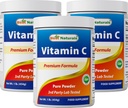 Parimad looduslikud 100% puhas C-vitamiin pulber Mitte-GMO 1 lb (454 Grams) pulber (nimetatakse ka askorbiinhappeks) (1 LB (3 pakend))