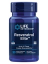 Life Extension Resveratrool Elite, trans-resveratrool, tervislik vananemine, südame-veresoonkonna tervis, aju tervis, oksüdatiivne stress, gluteenivaba, mitte-GMO, taimetoitlane, 30 kapslit
