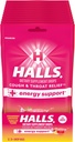HALLS Relief + energiatoetus, maasika limonaadi köha tilgad, 12 kotti 25 tilka (300 kogu tilka)