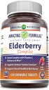 Amazing valemid Elderberry Complex Supplement | 120 närimistablette | Berry Flavor | Non-GMO | Gluteenivaba | Valmistatud USAs