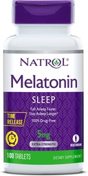 Natrol Aeg-vabasta Melatoniini 5 mg, toidulisand rahutu une *, 100 tabletti (pakk 2), 200 päeva pakkumine
