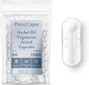 Purecaps USA - Tühjad taimeõli Taimetoitlane Vegan Pill Kapslid Suurus 00| 1000 Ühendatud Pillid | Clear| Non-GMO Certified| SLS, Gluteen, säilitusaineteta