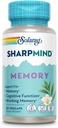 SOLARAY SharpMind Memory Formula - Brain Supplements for Memory and Focus - Cognivia, Gotu Kola & Chaga Mushroom Supplement - Ginkgo Biloba Alternative - 60-Day Guarantee - 30 Servings, 60 VegCaps