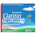Claritin Liqui-Gels 24-tunnine allergia leevendamine, mitte-uimane allergia meditsiin, loratadiini antihistamiinikapslid, 30 loend