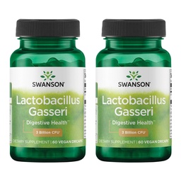 Swanson Lactobacillus Gasseri - probiootiline täiendus, mis toetab seedetrakti tervist 3 miljardi CFU-ga - disaini-vabastamiseks piisavuse ja rasva ainevahetuse toetamine - (60 Veggie kapslit) 2 pudelit