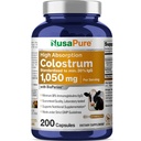NusaPure Colostrum 1050mg 30% IgG 200 kapslid (Non-GMO, Soyfree) Bioperine