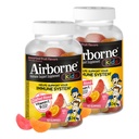 Airborne Kids 500mg C-vitamiini kummikud, lapsed Immune Support Tsink Gummies koos võimsate antioksüdantidega VIT C & E - 63 Gummies, sorteeritud puuviljamaitse (pakk 2)
