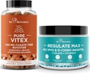 Vitex Chasteberry Capsules & Regulate Max Myo-Inositool D-Chiro Inositool Pulber - Natural PMS & Fertility Support, Balance Hormoonid, Regulaarne tsükkel - 60 Vegan Soft Capules + 60 Servings Inositool Pulber