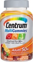 Centrum MultiGummies Täiskasvanud (120 Count, Natural Cherry, Berry, Orange Flavor) Multivitamiini / Multimineral Supplement Gummies, Vitamiinid B12, D, E, Vanus 50+