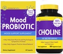 InnovixLabs Koliin & Mood Probiootiline Koondis Bitartraat 550 mg (100 kapslit) Mood Probiootikum (60 kapslit). Toetab mälu, meeleolu, aju tervist ja suurendab kognitiivset.