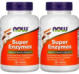 NOW Foods Super Enzymes, 180 tabletti (180 Tabs X 2)
