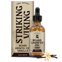 Viking Beard Growth Oil biotiiniga - 2 Fl Oz, Vanilla - paksenemine, biotiini habemeõli seerum Argan & Jojoba - näo juuste kasvu seerum meestele