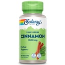 SOLARAY True maitsetaimed Kaneelikoor 1000mg - Maandatud kaneelilisandid - Taimne toetus üldise heaolu - Non-GMO projekti kontrollitud - Vegan kapslid, 60-päevane garantii - 30 Servings, 60 VegCaps