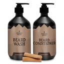 Striking Viking Beard Care Set (Sandalwood) - Paraben & Sulfate Vaba šampoon Jojoba Oil - Deep Clean kõigile habemetüüpidele (10oz per pudel)