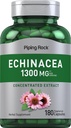 Piping Rock Echinacea Extract kapslid 1300mg | 180 Count | Taimne täiendus | Taimetoitlane, Gluteenivaba, Non-GMO