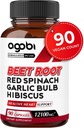5in1 Beet Juur Kapslid - Lisatud Red Spinach, Orgaaniline Küüslauk Bulb, Hibiscus & Black Pepper - Toetus energia tootmise, immuunsüsteemi ja seedetrakti Tervis - 90 Vegan Kapslid