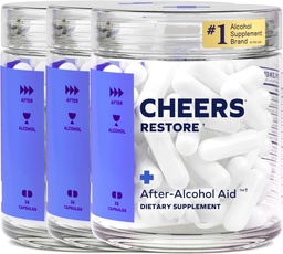 Cheers Restore | Täiendus DHM + L-Cysteine | Tunne end pärast joomist paremini ja toeta oma maksa | 36 annust | dihüdromüüritsetiin, tsüsteiin, piimaohakas, okkaline pirn, B-vitamiinid, ingver