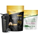 Transformatsioon Vanilla Valgu Pulber, Super Greens Superfood Green Juice Pulber ja Performance Isoleeritud Shaker Pudel