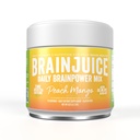 BrainJuice Nootropics Brain Support Supplement, Gluten Free Powder for Energy and Focus, Drink Mix with L Theanine, Alpha GPC, Vitamiin B, Organic Green Tea Extract Kofeiin, Peach Mango, 15 Servings