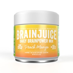 BrainJuice Nootropics Brain Support Supplement, Gluten Free Powder for Energy and Focus, Drink Mix with L Theanine, Alpha GPC, Vitamiin B, Organic Green Tea Extract Kofeiin, Peach Mango, 15 Servings