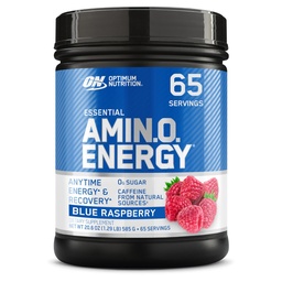 Optimum Nutrition Amino Energy - Pre Workout rohelise tee, BCAA, Aminohapped, Keto Sõbralik, Rohelise kohvi ekstrakt, energiapulber - sinine vaarika, 65 serveerimine (pakendamine võib varieeruda)