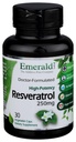 Emerald Labs Resveratrool - toidulisand koos Resveratrooliga raku- ja südame-veresoonkonna toetamiseks - 30 köögiviljakapslit