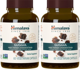 Himalaya Guggul, kolesterooli lisand tervisliku LDL-i, HDL-i ja triglütseriidide taseme jaoks, 750 mg, 60 taimekapslit, 1 kuu pakkumine, 2 pakendit