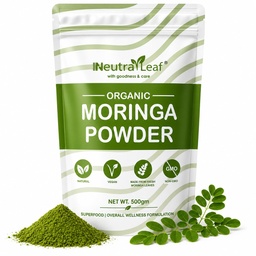 Orgaaniline Moringa Pulber 500 g | Suurendab immuunsust ja ainevahetust | Aitab saada Slim | Multivitamiin | Antioksüdant | Hea juustele ja nahale | Taassuletav kott