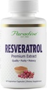 Paradiisitaimed Resveratrool, Antioksüdant, Super Potent, Ultra Pure, Vegan, Non GMO, Gluteenivaba, 60 Taimekapslit