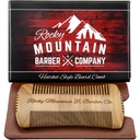 Beard Comb - Sandalwood Natural Hatchet Style juustele - Anti-static & No Snag, Handmade Wide & Fine Hambakontuurne harja Parim Habe & Vuntsid kandekott